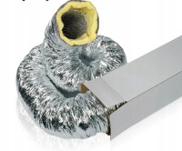 Przewód izolowany 160mm izolacja50mm 7,5mb Alu.DEC